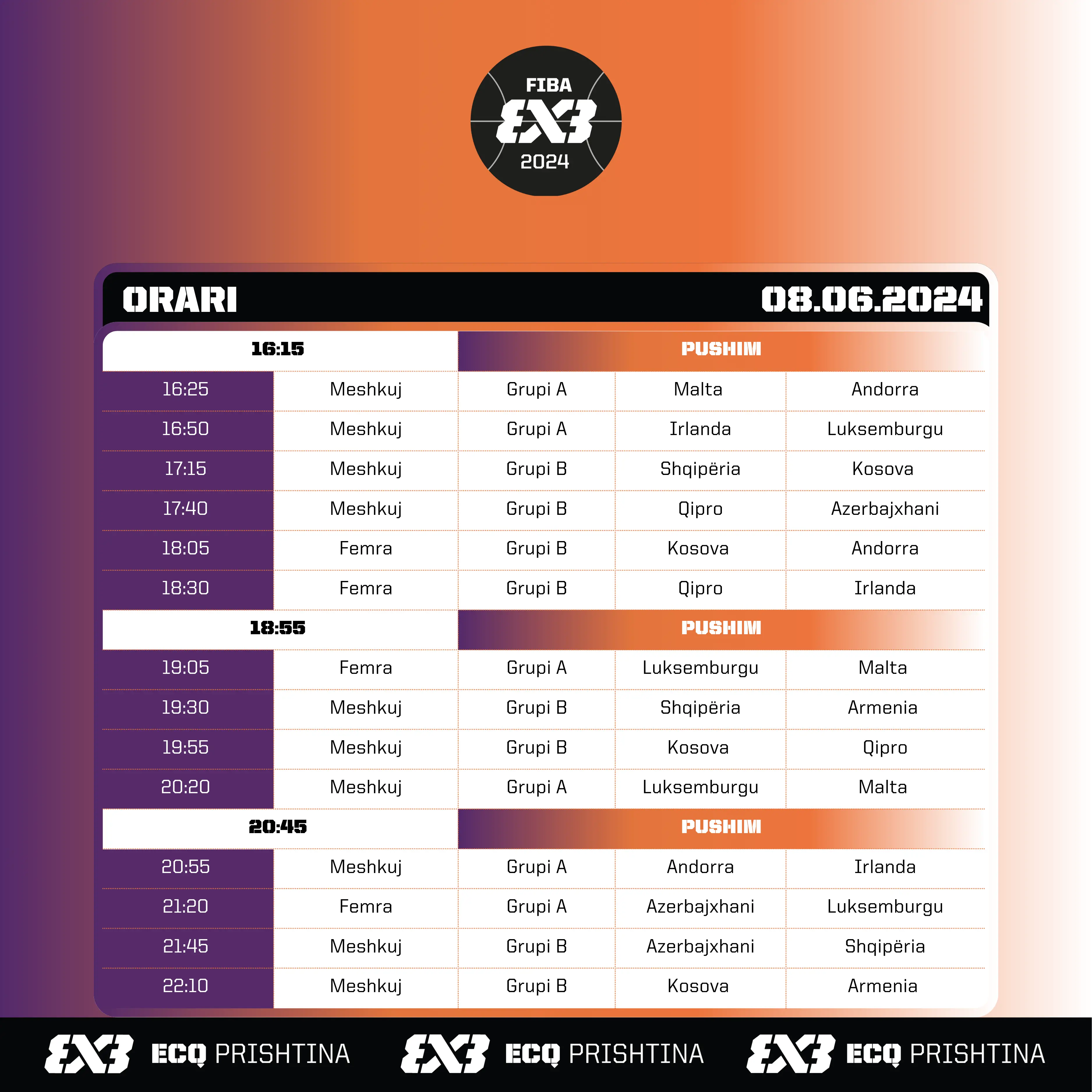 Orari në FIBA 3x3 Europe Cup